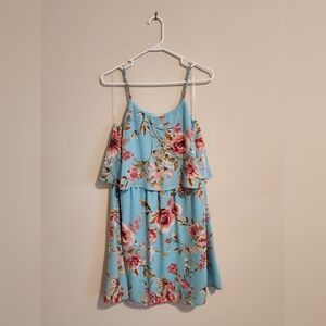 Macy's Cloud & Sky Auqa Blue Floral Sundress